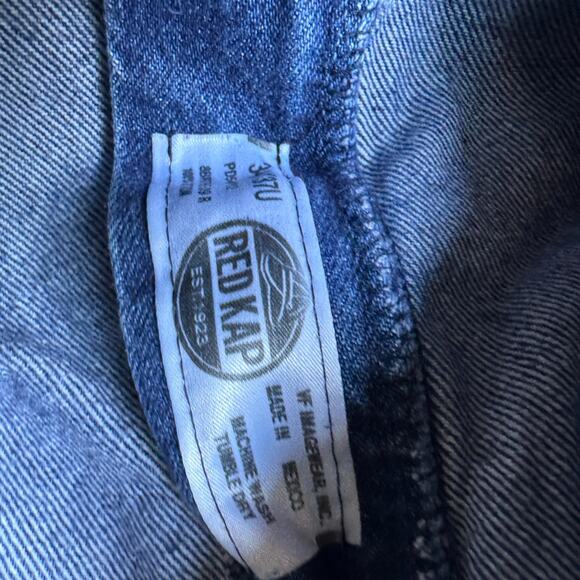 Red Kap Jean Shorts JORTS Cut Off Denim Mens 31 Toyota Logo Workwear Car Fan - Picture 5 of 9